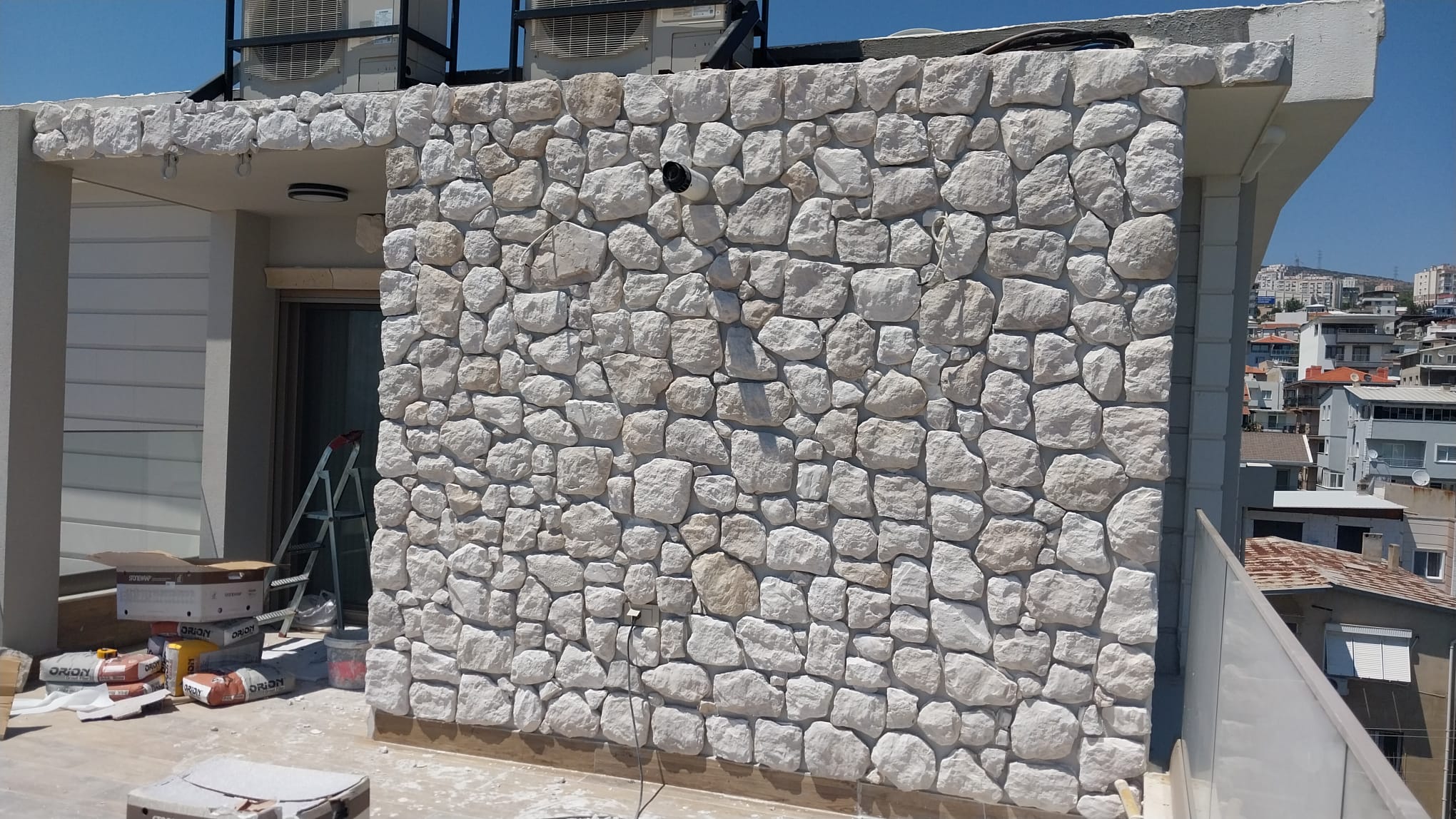 Teras dış cephe doğal taş kaplama